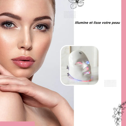 Masque Photothérapie LED Pro 7-Spectres – Anti-âge, Acné & Éclat en 10 Min/Jour