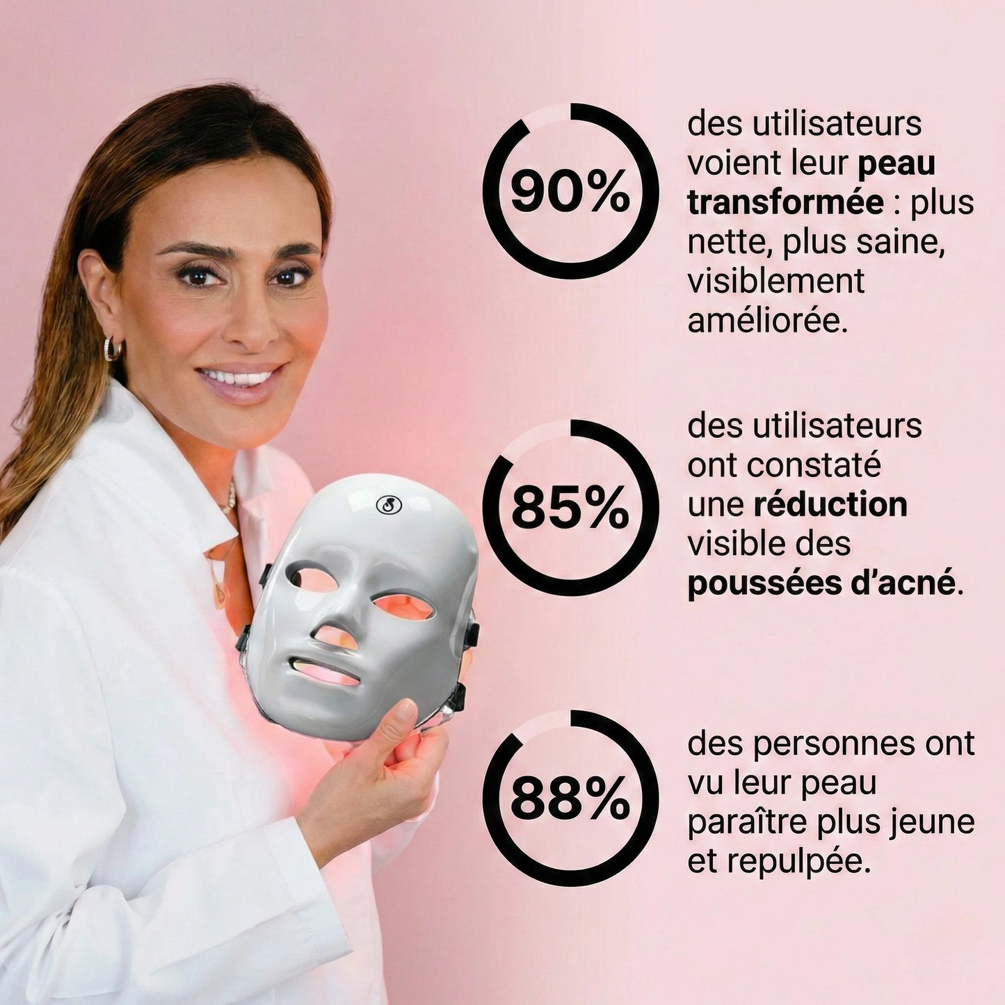 Masque Photothérapie LED Pro 7-Spectres – Anti-âge, Acné & Éclat en 10 Min/Jour